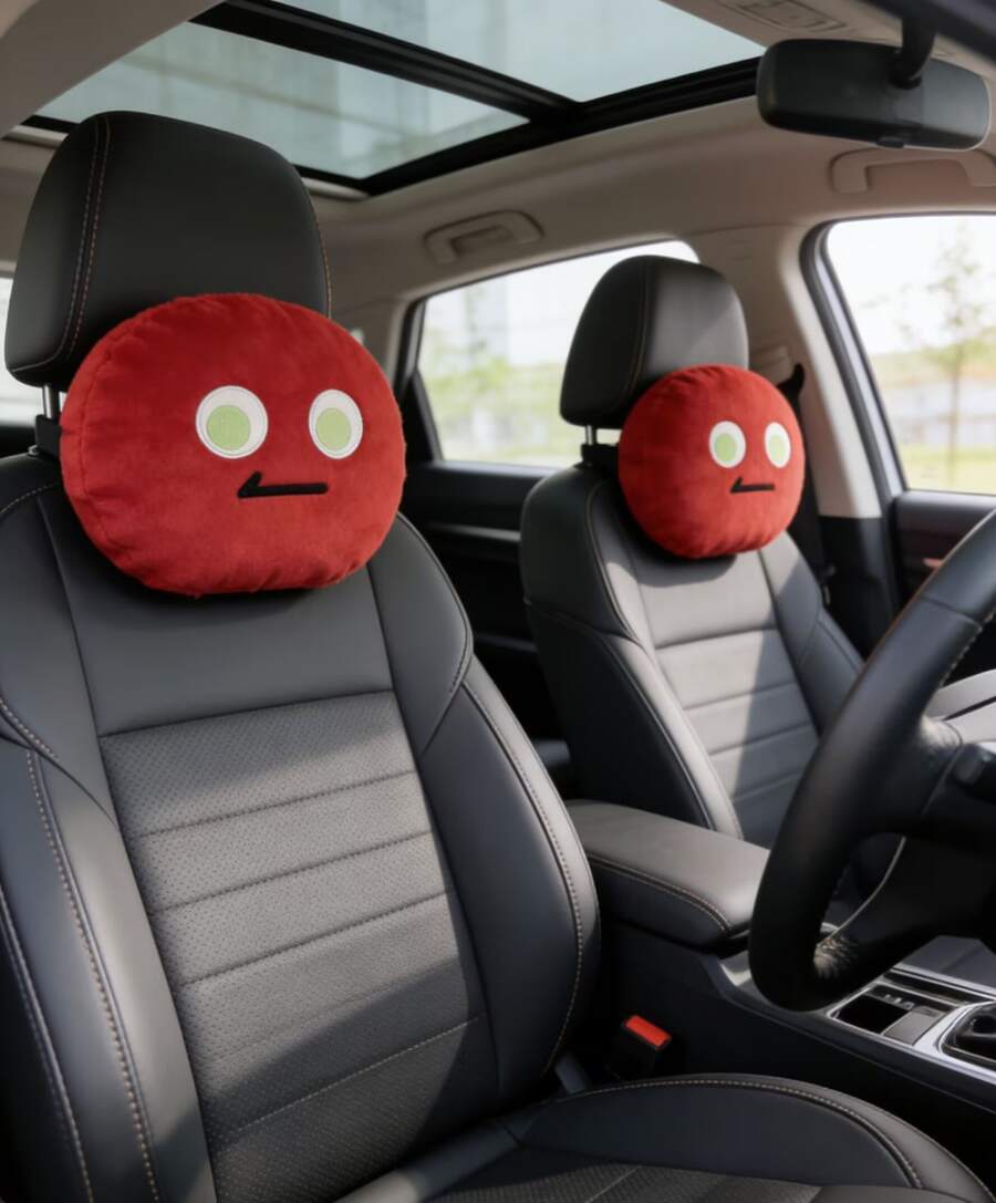 1pcs Stylish Car Headrest Pads - Interior Design Emoji review and price
