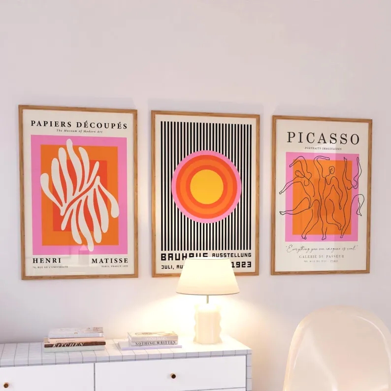3pcsModern Orange  Bauhaus And - Interior Design Room review and price