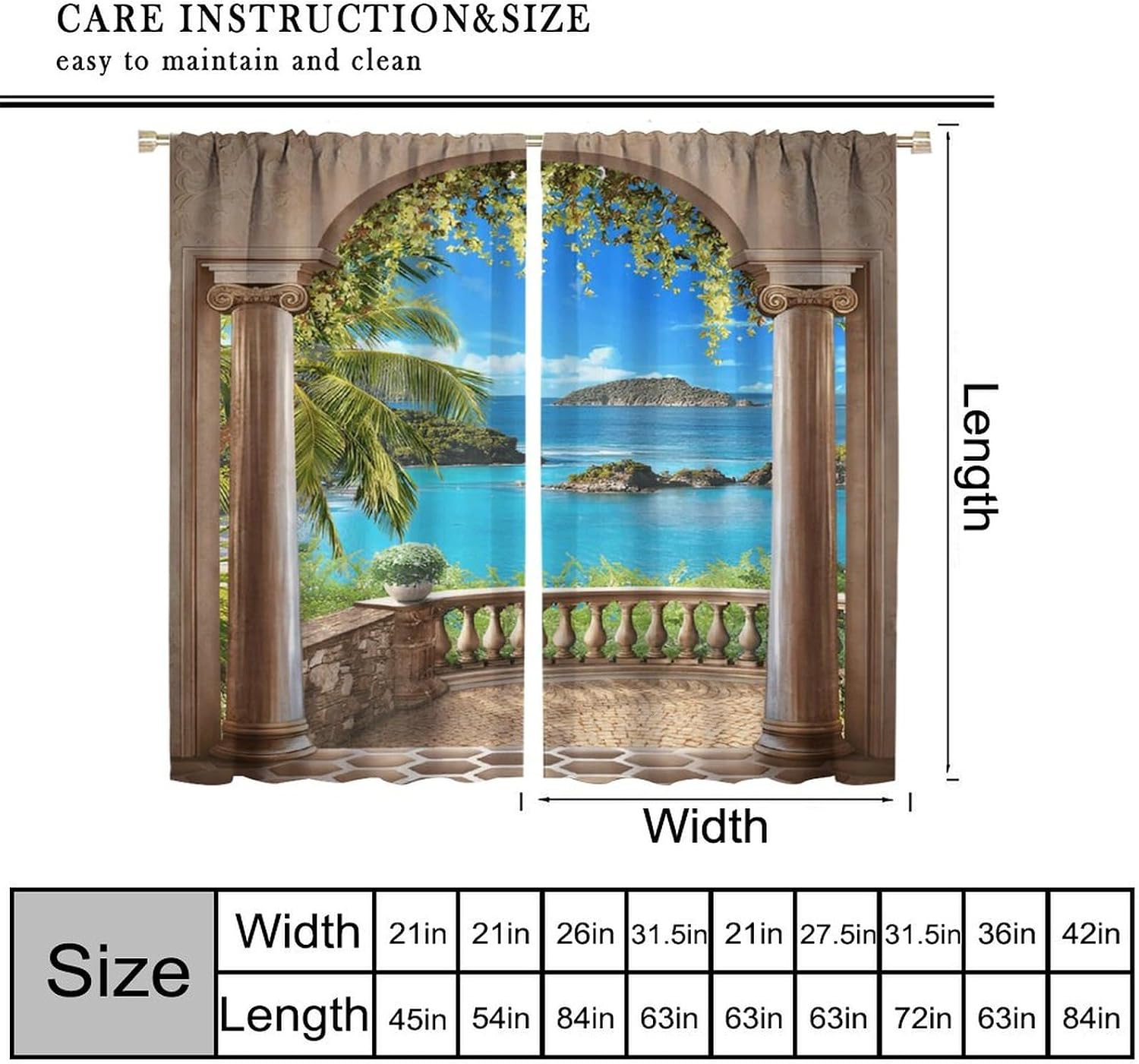 Tropical Beach View Curtains D - Interior Design Youtube review and price