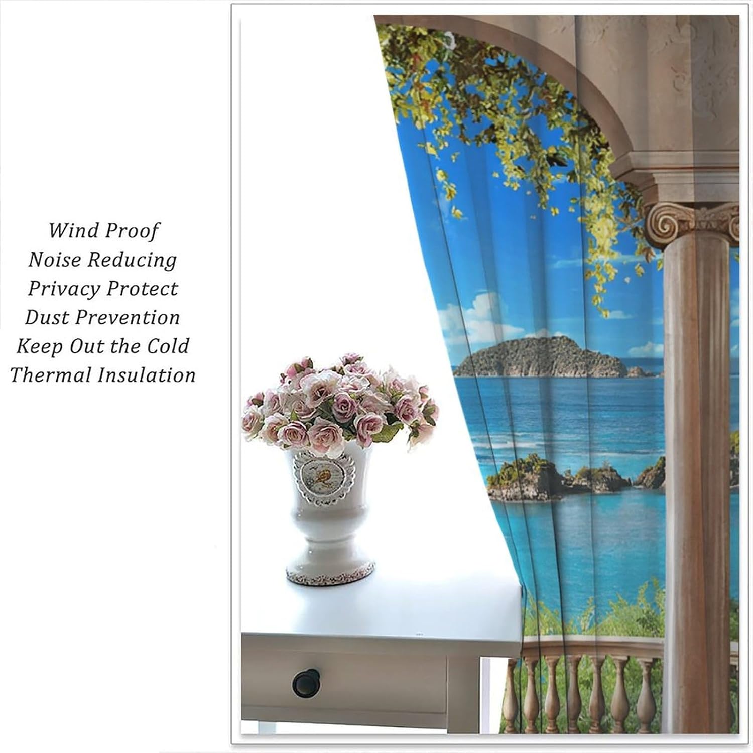 Tropical Beach View Curtains D - Interior Design Youtube review and price