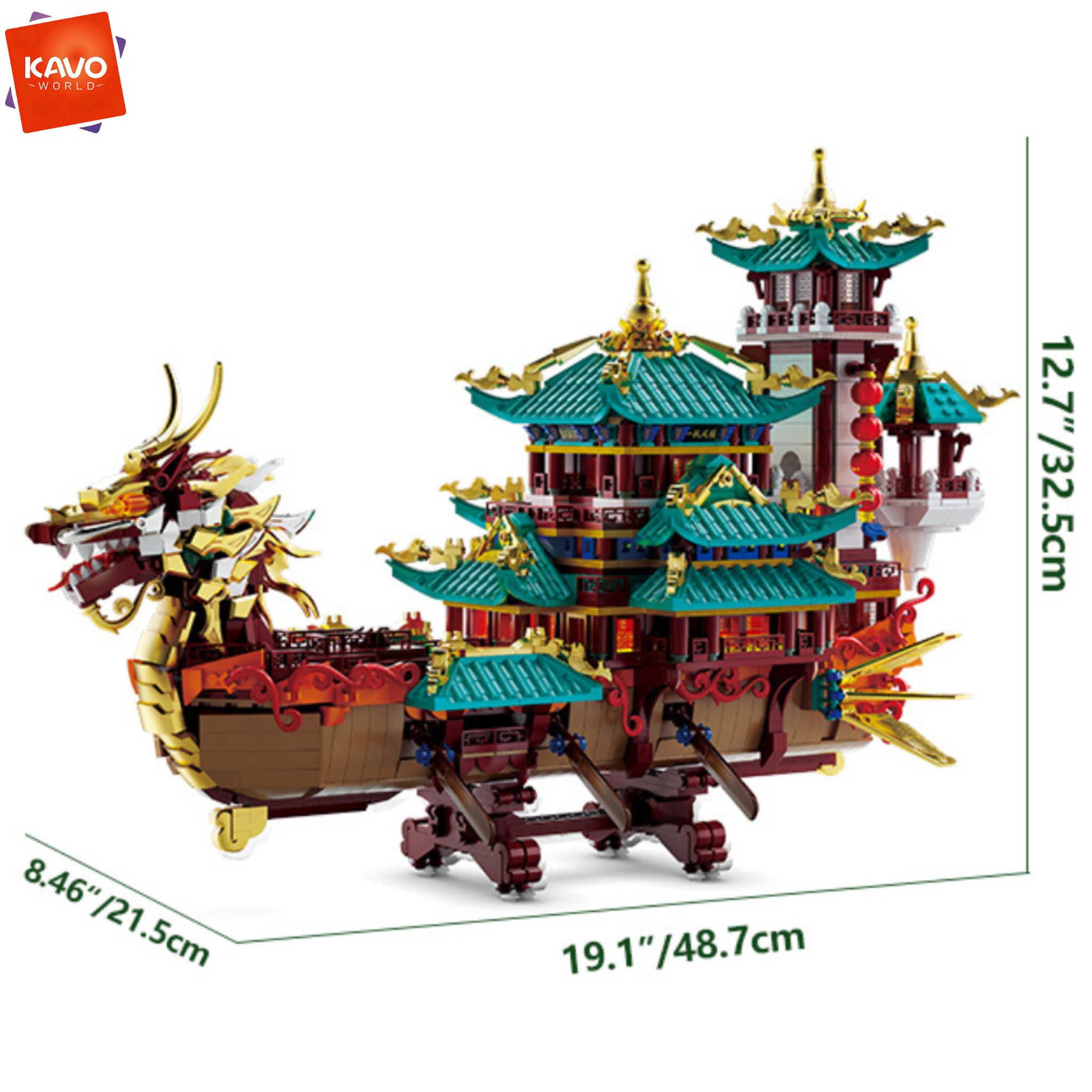 KAVOWORLD 2453pcs Dragon Boat  - Interior Design Lego review and price