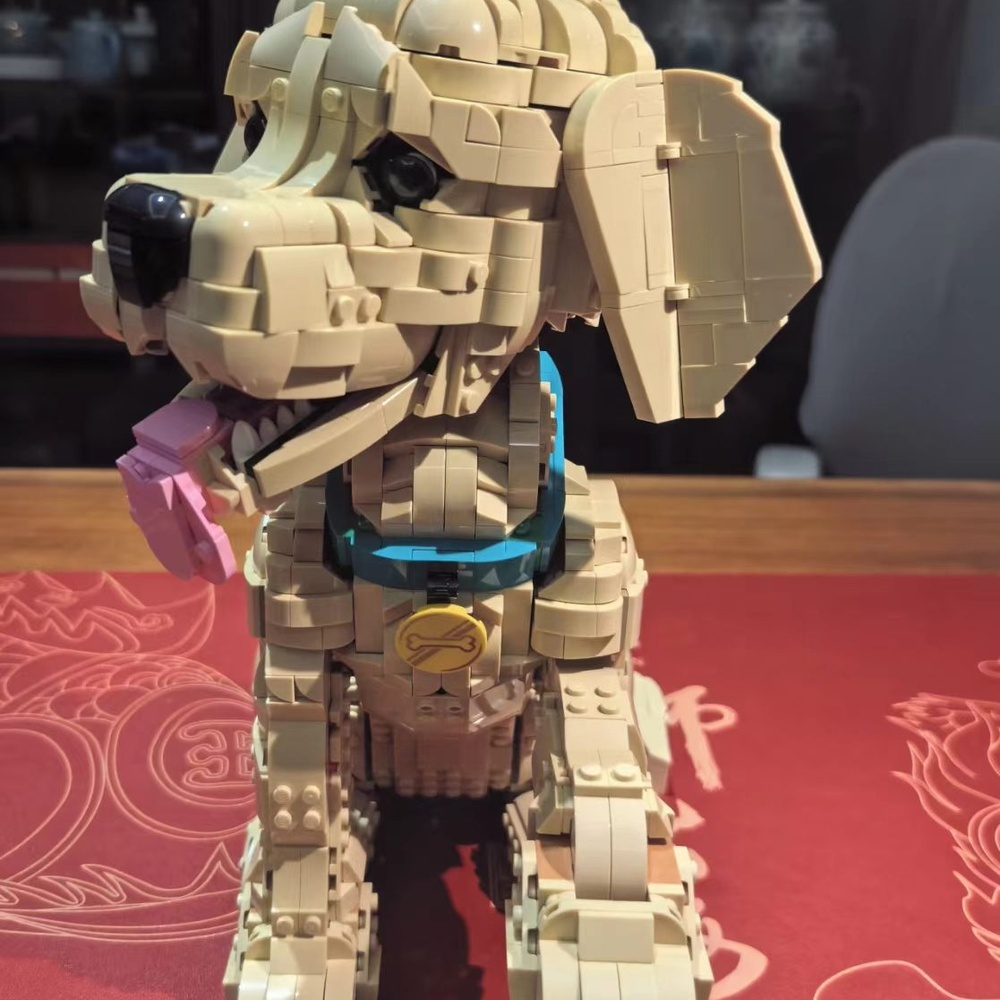 Young Golden Retriever Dog Con - Interior Design Lego review and price